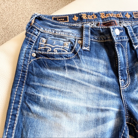 Rock Revival Distressed Lang Boot Stretch Jeans - Picture 7 of 13